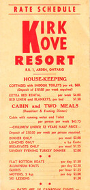 Kirk Cove Rate Schedule- Unknown date