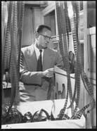 Ken Hall, Australian film producer and director, Sydney, 1950
