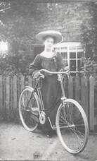 Emmy Souter of South Cave with bicycle c.1900s (archive ref DDEY-1-180)