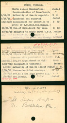 Victoria White's Nurse Corps Index Cards