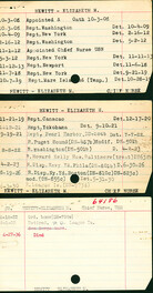Elizabeth M. Hewitt's Nurse Corps Index Card