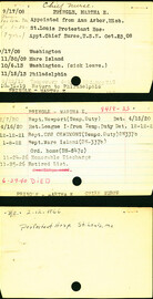 Martha Pringle's Nurse Corps Index Cards