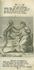 Death dances with a moneylender