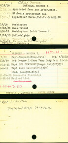 Martha Pringle's Nurse Corps Index Cards