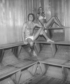 Relaxing in the sauna, Edmonton