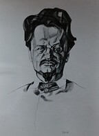 Portrait of Leon Trotsky, by Yury Annenkov, [unreadable], 1923