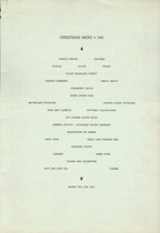 Pearl Harbor Christmas 1941 menu