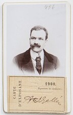 The card of exhibitor Axel GallÃ©n from Exposition Universelle of 1900, in Paris.