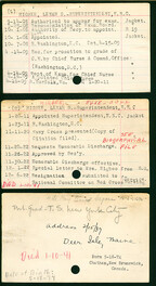 Lena Higbee's Nurse Corps Index Cards