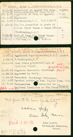 Lena Higbee's Nurse Corps Index Cards