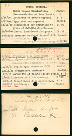 Victoria White's Nurse Corps Index Cards