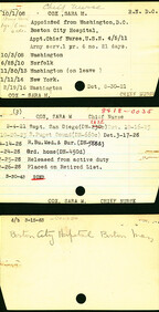Sara Cox's Nurse Corps Index Cards