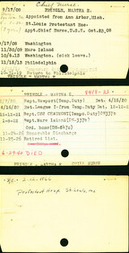 Martha Pringle's Nurse Corps Index Cards