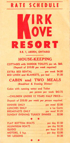 Kirk Cove Rate Schedule- Unknown date