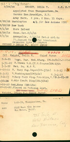 Della Knight's Nurse Corps Index Cards