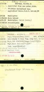 Martha Pringle's Nurse Corps Index Cards