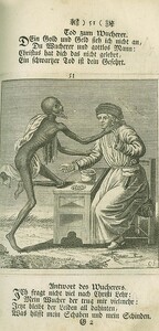 Death dances with a moneylender