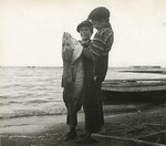 Hooking a big cod fish near Gascons, Quebec