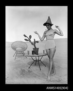 Woman modelling swimwear, Gervais Purcell 15 August 1953