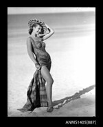 Woman modelling swimwear, 28 March 1947