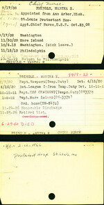 Martha Pringle's Nurse Corps Index Cards