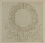 Johann Friedl's sketchbook: decorative wreath illustration