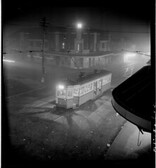 Night fog, Chatswood  tram, July 1950, from Series 02: Sydney people & streets, 1948-1950, photographed by Brian Bird