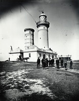 Macquarie Lighthouse - showing new tower and part of old tower , Sydney (NSW)