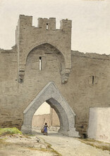 The Well Gate in Visby medieval city wall, Gotland, Sweden