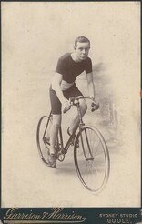 Photograph of a cyclist circa 1890s (archive ref DDX1803-7)
