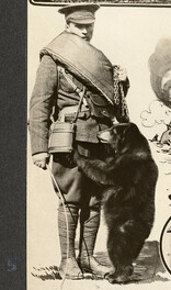 Gordon Ferris of Winnipeg and bear mascot