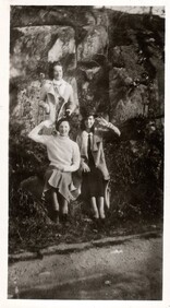 Friends on Rocks Below Northbrook - 1930s