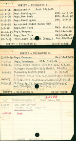 Elizabeth M. Hewitt's Nurse Corps Index Card