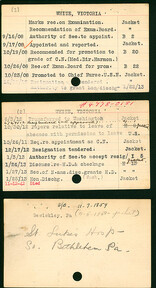 Victoria White's Nurse Corps Index Cards