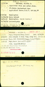 Martha Pringle's Nurse Corps Index Cards