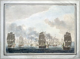 Swedish and Russian navies at the end of a battle in July 1789, Ã–land, Sweden