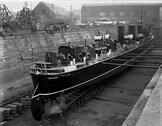 HMS Greyhound in dry dock