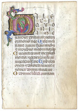 Leaf from a Medieval Book of Hours, Fragment