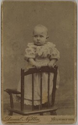 Studio portrait of Marjatta GallÃ©n, Helsinki, 1892.