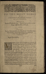 First Folio: Epistle Dedicatory, p. 1