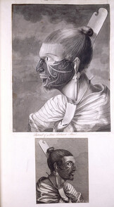 A Collection of Drawings made in the Countries visited by Captain Cook in his First Voyage - caption: 'Portrait of a New Zealand man'