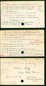 Lena Higbee's Nurse Corps Index Cards