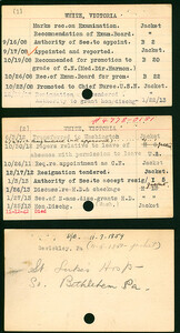 Victoria White's Nurse Corps Index Cards
