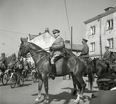 Commander-in-chief, Marshal Carl Gustav Mannerheim reviewing the parade troops in Vyborg, 1939.