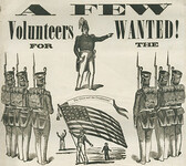 Soldiers standing at attention woodcut, 1861