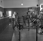 Engineer Eero Frantsila beside Telefunken transmission equipment in Lahti radio station, 1930's.