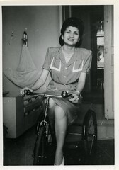 Armenian woman on tricycle