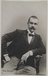 Postcard made of Axel GallÃ©nÂ´s photography studio portrait, Helsinki, 1890.