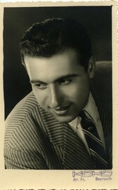 Photo postcard, portrait, Armenian man, Beirout, 1942