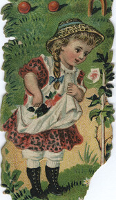 [Cutout depicting a girl with croquet equipment]